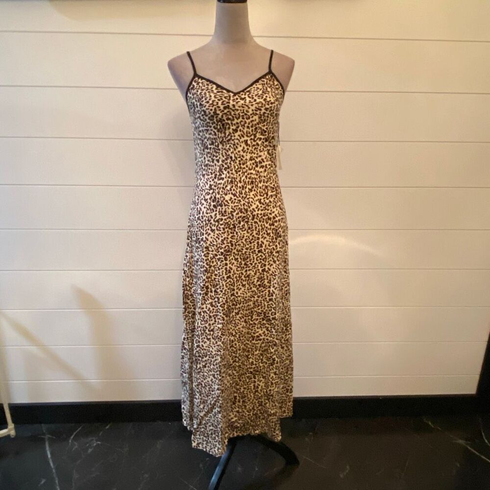 Sincerely Jules Leopard Print Dress in Brown and Cream Color Sz S
